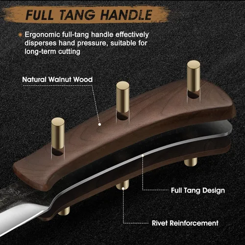 Miniatura 3 de HOSHANHO Juego de 6 cuchillos para carne, ultra afilados de 4.5 pulgadas, no dentados, de acero de alto carbono, forjados a mano con mango de madera