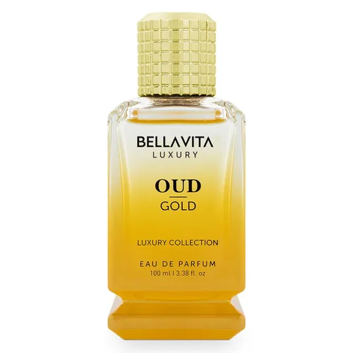 OUD GOLD Eau De Parfum (3.38 fl oz), perfume árabe intenso para mujeres y hombres, notas: caramelo, orris, rosa, jazmín, familia: amaderado,