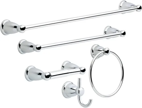 Franklin Brass Kinla Juego de accesorios para toallas, cromado pulido, accesorios de baño, KIN5PC-PC Cromo pulido
