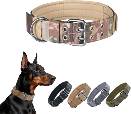 Miniatura 12 de EXCELLENT ELITE SPANKER Collar militar para perro de 1.5 pulgadas de ancho, anillo en D de metal ajustable y hebilla para perros medianos y grandes