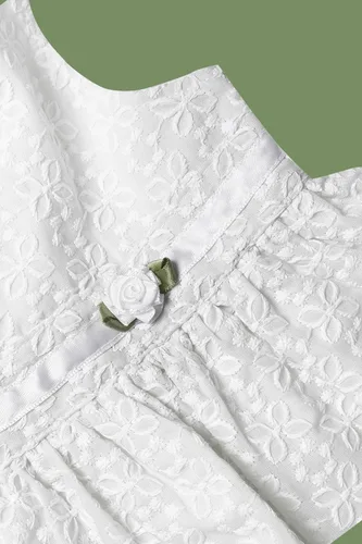 Miniatura 4 de Vestido de algodón bordado artesanal para niña con funda para pañales, trajes de sesión de fotos para bebé, 0-18 meses en 2 o 1 paquete