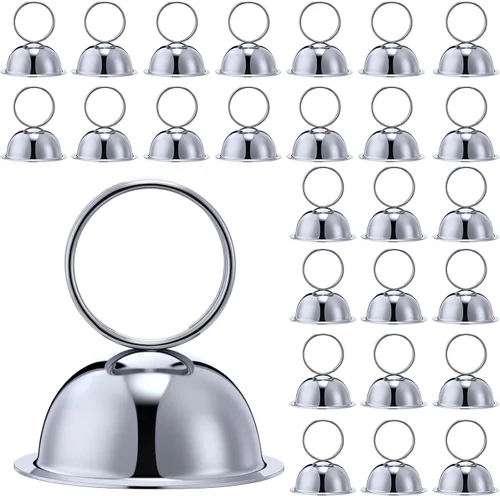 Miniatura 8 de MorningRo 24 soportes de metal para tarjetas de mesa de boda, soportes de números de mesa, letreros de mesa de menú para boda, Navidad, restaurante