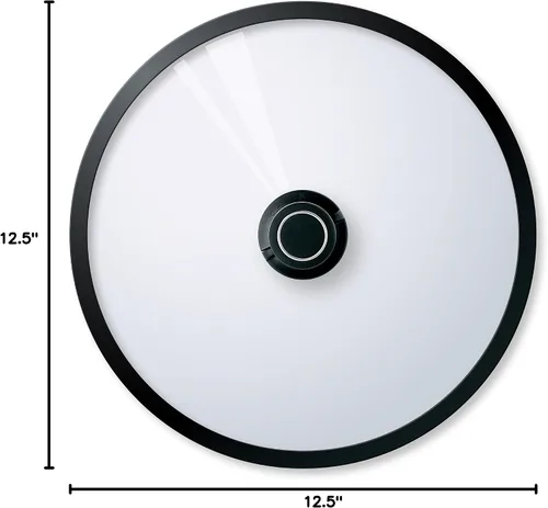 Miniatura 4 de Black Cube Tapa de vidrio templado para utensilios de cocina, 12.5 pulgadas, vidrio templado plateado, se adapta a ollas y sartenes, woks