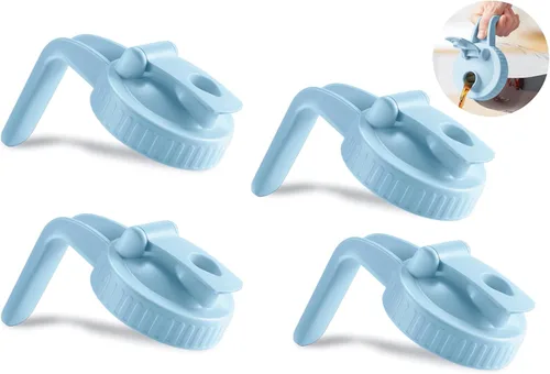 Miniatura 20 de Paquete de 2 tapas para frascos Mason de boca ancha en forma de V con asa, tapa con pico vertedor para frasco Mason con tapa abatible extendida, Rosa