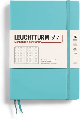 Miniatura 52 de LEUCHTTURM1917 - Cuaderno de tapa dura mediano A5 con 251 páginas numeradas para escritura y diario (verde menta, con puntos)