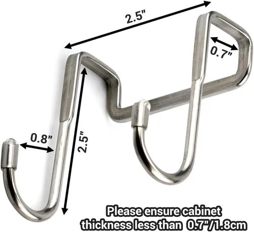 Miniatura 2 de 8 ganchos de metal en forma de S doble para colgar sobre el gabinete, para cocina, baño, armario, utensilios para colgar, toallas, ropa, cajón