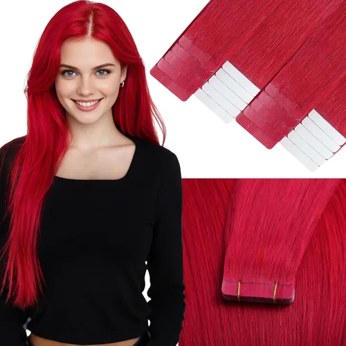 Miniatura 23 de Loxxy Extensiones adhesivas de cabello humano de 12 pulgadas, extensiones de cabello humano real color negro azabache, con cinta adhesiva de trama
