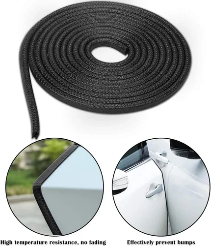 Miniatura 4 de QBUC Protectores de borde de puerta de automóvil, 13 pies (13.1 ft) de goma con sello de clip en forma de U, protección de borde de borde