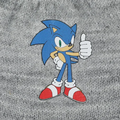 Miniatura 5 de Sonic the Hedgehog - Conjunto de gorro y guantes con puños juveniles, Gris