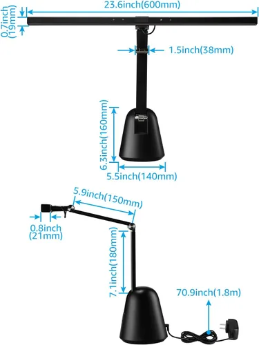 Miniatura 7 de ESCENA Luces de piano para piano vertical, lámparas de piano LED profesionales de 12 W con atenuación automática, 3000K-6000K, temporizador 2H CRI