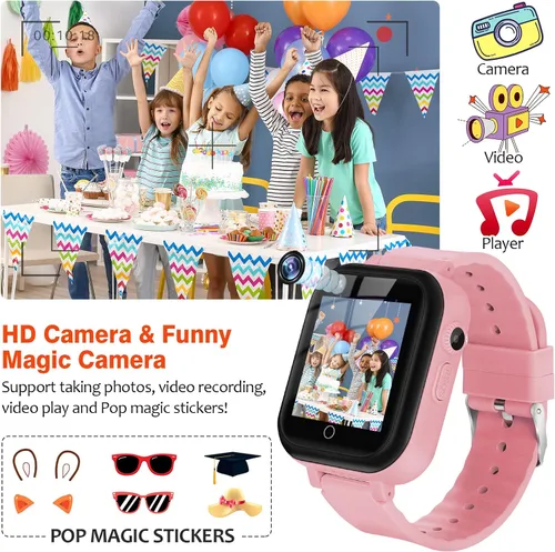 Miniatura 5 de OKYUK Reloj inteligente con GPS 4G para niñas y niños, IP67, impermeable, deportivo, reloj inteligente para niños, con cámara, WiFi, videollamada