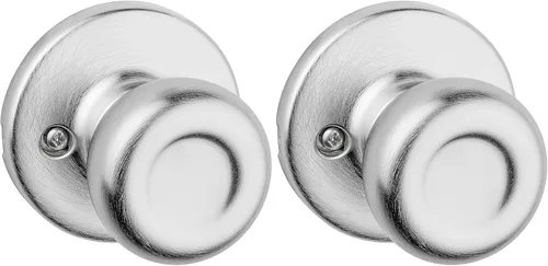 Miniatura 17 de Kwikset Tylo Pomo de Puerta Ficticio, Manija de Una Sola Cara para Armarios, Puertas Dobles Francesas y Despensa, Pomo de Puerta Interior de Latón