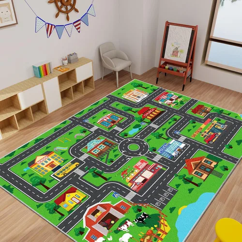 Miniatura 4 de Alfombra de juegos para niños, alfombra de juegos con tráfico de vida urbana, alfombra de juegos para niños, alfombra de juego educativo para niños