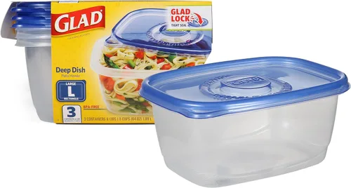 Miniatura 18 de Recipientes de almacenamiento de alimentos GladWare To Go, rectángulo mediano con capacidad para 24 onzas de alimentos, juego de 4