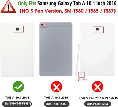 Miniatura 2 de Fintie Funda para Samsung Galaxy Tab A 10.1 (2016 NO S Pen Version), [Protección de esquinas] Cubierta de soporte de visión multiángulo con bolsillo