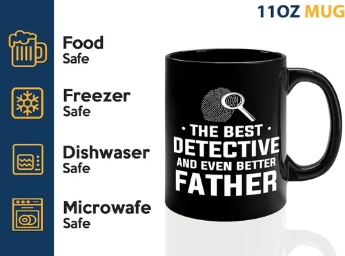 Miniatura 4 de Taza de café detective de 11 onzas, color negro, el mejor detective, policía, patrulla, policía, policía, policía, policía, policía, policía, jefe