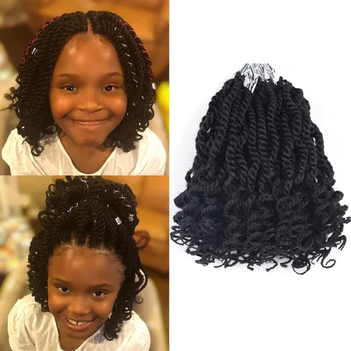 Miniatura 46 de Cabello rubio de ganchillo para mujeres negras, trenzas senegalesas onduladas de ganchillo de 12 pulgadas, trenzas kinky de ganchillo cortas 27613