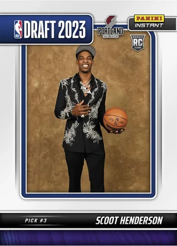 2023-24 Panini Instant Draft Night- Scoot Henderson #DN-3 -RC Rookie Pick #3 - Basketball Trading Card- Portland Trail Blazers- Print Run of Only