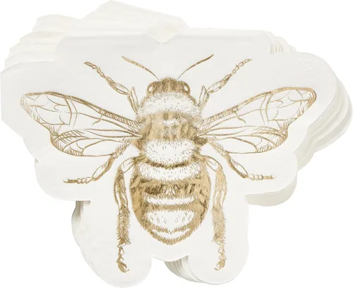 Miniatura 2 de Honecomb Hive - Servilletas de almuerzo troqueladas de lámina dorada, 20 unidades (TW7-25361) (paquete de 2)