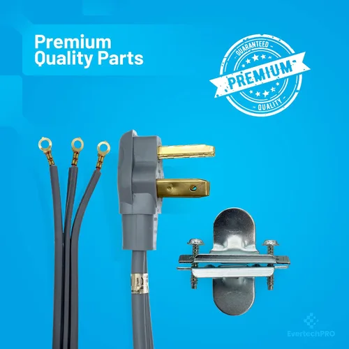 Miniatura 2 de Cable de alimentación de secadora de 3 clavijas de 6 pies con clasificación de 30 amperios, conector de cable de alimentación universal