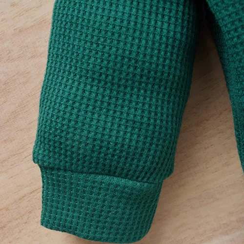 Miniatura 3 de Conjunto de 2 piezas acanaladas de 2 piezas para bebé recién nacido unisex para otoño e invierno