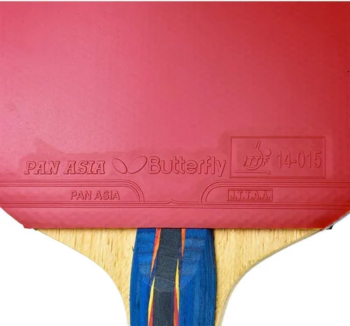 Miniatura 4 de Butterfly Nakama S-9 Raqueta de tenis de mesa – Ping Pong Paddle aprobada por la ITTF – Pan Asia de goma de tenis de mesa y capa de esponja gruesa
