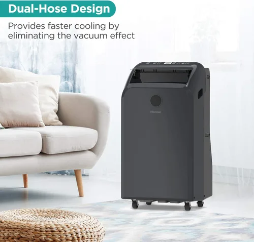 Miniatura 5 de Hisense Aire acondicionado portátil de doble manguera con tecnología inversor, ventilador deshumidificador de refrigeración de 10,000 BTU
