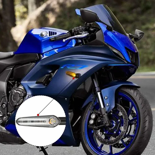 Miniatura 3 de Indicadores LED de Señal de Giro Delanteros y Traseros Compatibles con Yamaha YZF R1 R3 R6 R7 R9 R15 R25 YBR 125/250, MT-125/-07/-10, FZ-25/-010