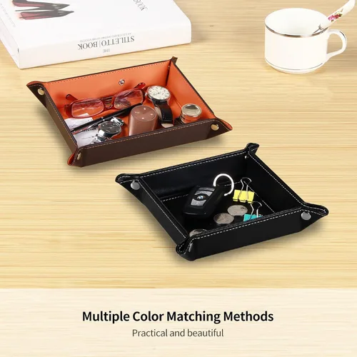 Miniatura 22 de Cuenco para llaves para hombres, soporte para entrada, mesita de noche, bandeja de valet para cosas de bolsillo, organizador de mesita de noche