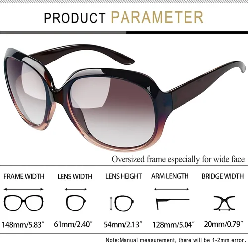 Miniatura 4 de Joopin - Gafas de sol polarizadas grandes y modernas para mujer, lentes de sol de conducción, UV protectoras, grandes