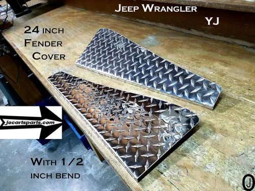Miniatura 3 de Se adapta a Jeep Wrangler YJ Placa de diamante de aluminio 24 cubiertas largas de guardabarros con curva
