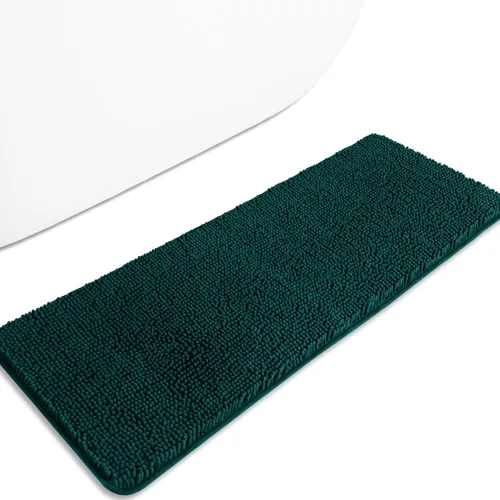 Miniatura 560 de Alfombra de baño pequeña de 12 x 18 pulgadas, lavable y absorbente, antideslizante, alfombra de baño de felpilla gruesa y suave para baño, ducha