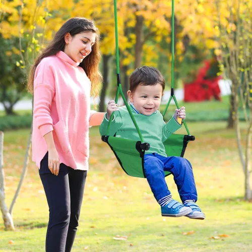 Miniatura 2 de Asiento de columpio para niños con gancho a presión, cuerdas ajustables, para parque infantil, patio trasero interior/exterior, árboles, juego