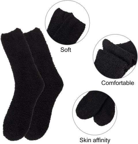 Miniatura 3 de YSense 5-6 Pairs Mens Fuzzy Socks Winter Slipper Fleece Socks Men