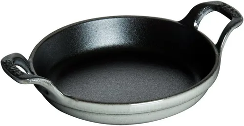 Miniatura 6 de Staub Plato ovalado para hornear de hierro fundido de 12.5 x 9 pulgadas, negro mate, fabricado en Francia
