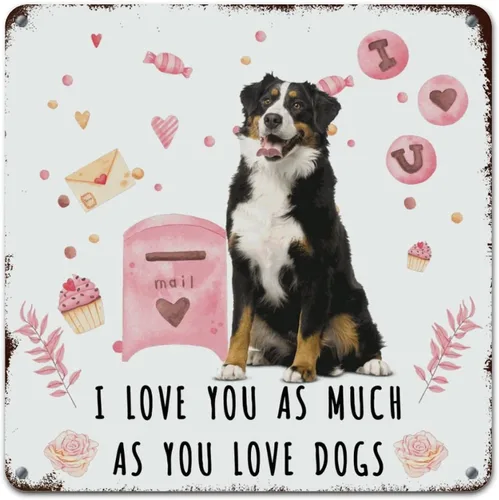 Miniatura 18 de Love Mails Chow Chow Dog Aluminum Art Signs I Love You As Much As You Love Dog Retro Vintage Art Wall Plaque Valentine Gift Metal Tin Sign for Kid