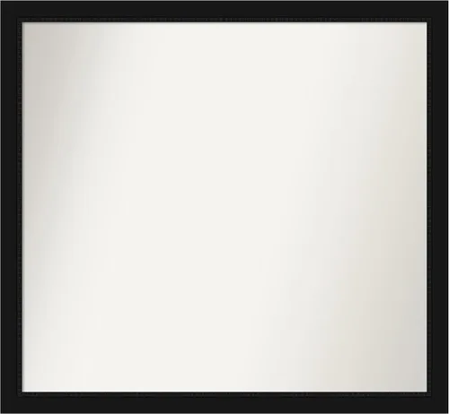 Miniatura 407 de Amanti Art Espejo de baño negro para sobre fregadero, 22 x 22 pulgadas, espejo de tocador cuadrado estrecho negro Avon, marco de madera casual
