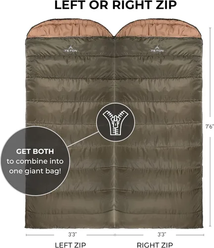 Miniatura 2 de Teton Celsius XXL Sleeping Bag, Cold Weather Sleeping Bags for Adults and Kids, Camping Made Easy and Warm. Compression Sack Included, 35F, 25F, 0F