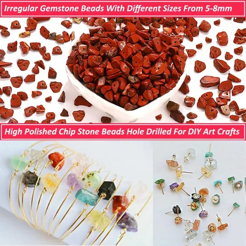 Miniatura 3 de Cuentas de piedra natural para la fabricación de joyas, cuentas sueltas de piedras preciosas irregulares, piezas de cristal trituradas, cuentas