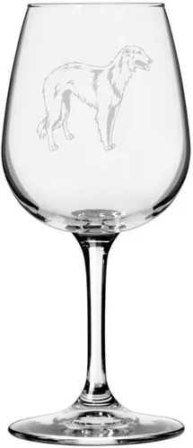 Miniatura 177 de Copa de vino de 12.75 onzas con diseño de perro grabado