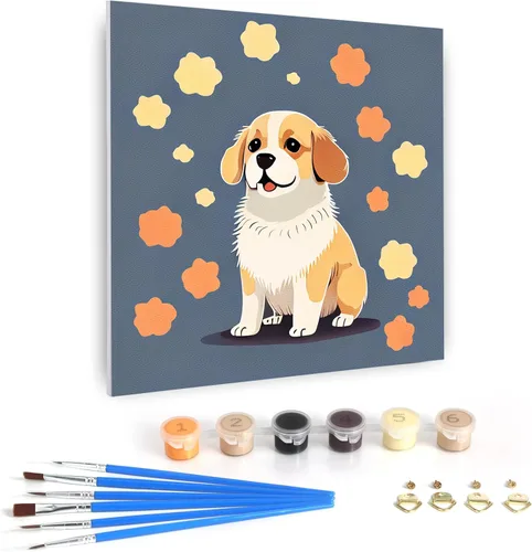 Dynippy Pintura al óleo por números para principiantes, lienzo colorido, enmarcado, acrílico, al óleo, kit de pintura fácil para adultos y niños, 8