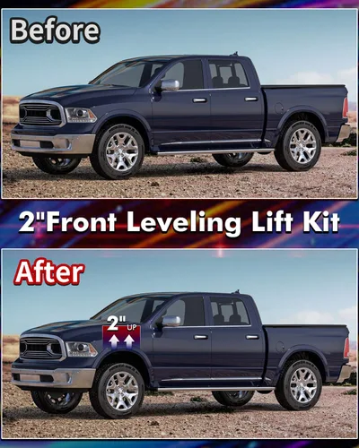 Miniatura 7 de FLYCLE Kits de elevación de nivelación delantera de 2 pulgadas para Ram 1500 1994-2018 2WD, Ram 2500/3500 2WD 1994-2013, eleva la parte delantera