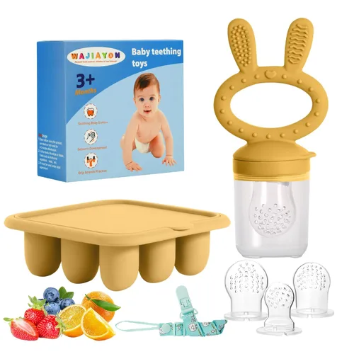 Miniatura 11 de Alimentador de frutas y moldes para paletas de leche materna para bebés, recipientes de almacenamiento de bandeja de congelación de alimentos