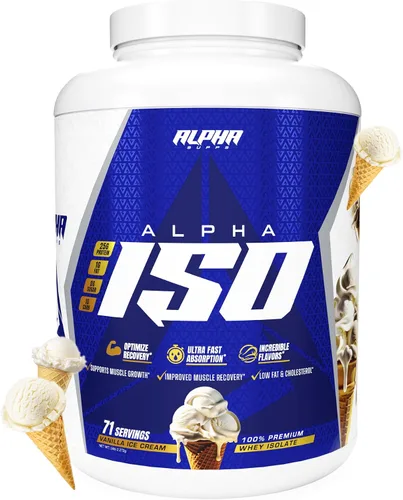 Miniatura 12 de Alpha Supps ISO - Polvo aislado de proteína de suero de leche 100% bajo en carbohidratos, 0.88 onzas por porción, ayuda a apoyar el crecimiento