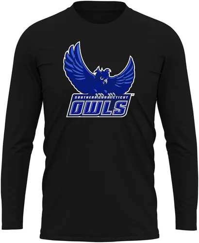Miniatura 234 de Camisa deportiva de manga larga oficial de la NCAA Collegiate para hombre, colección negra con logotipo primario
