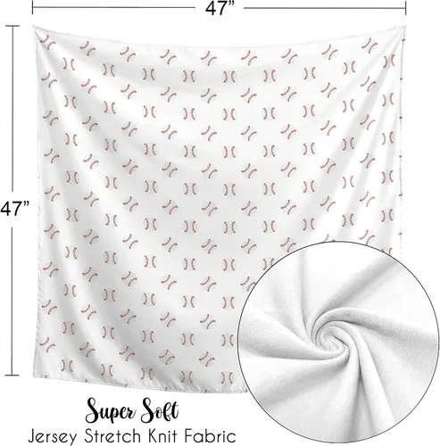 Miniatura 5 de Sweet Jojo Designs Béisbol Bebé Niño Manta Manta Jersey Stretch Knit para Recién Nacido o Infantil Recibir Seguridad - Rojo y Blanco Americana Sports