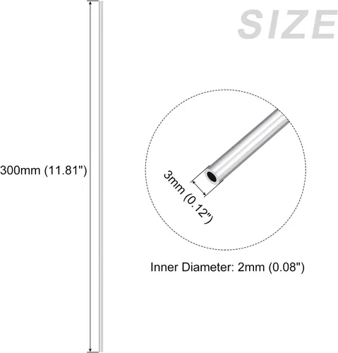 Miniatura 2 de METALLIXITY Tubo de aluminio 6063 (0.118 in de diámetro exterior x 0.079 in de diámetro interior x 11.811 in de largo), 4 piezas, tubo redondo