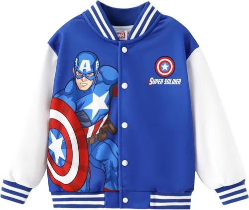 Miniatura 11 de Chaqueta bomber de Disney Marvel Spider Man Toy Story Cars McQueen, abrigo universitario de cárdigan, ligera, con botones de presión, sudaderas