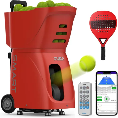 Miniatura 9 de Padel-Smart-Máquina profesional de pelotas de pádel con control de aplicación, capacidad de más de 100 bolas, batería de 4 a 6 horas, 12 modos