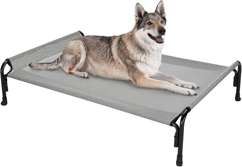 Veehoo Cama Elevada para Perros al Aire Libre, Cuna Elevada para Perros Grandes, Cama de Hamaca para Mascotas Lavable y Resistente al Agua con